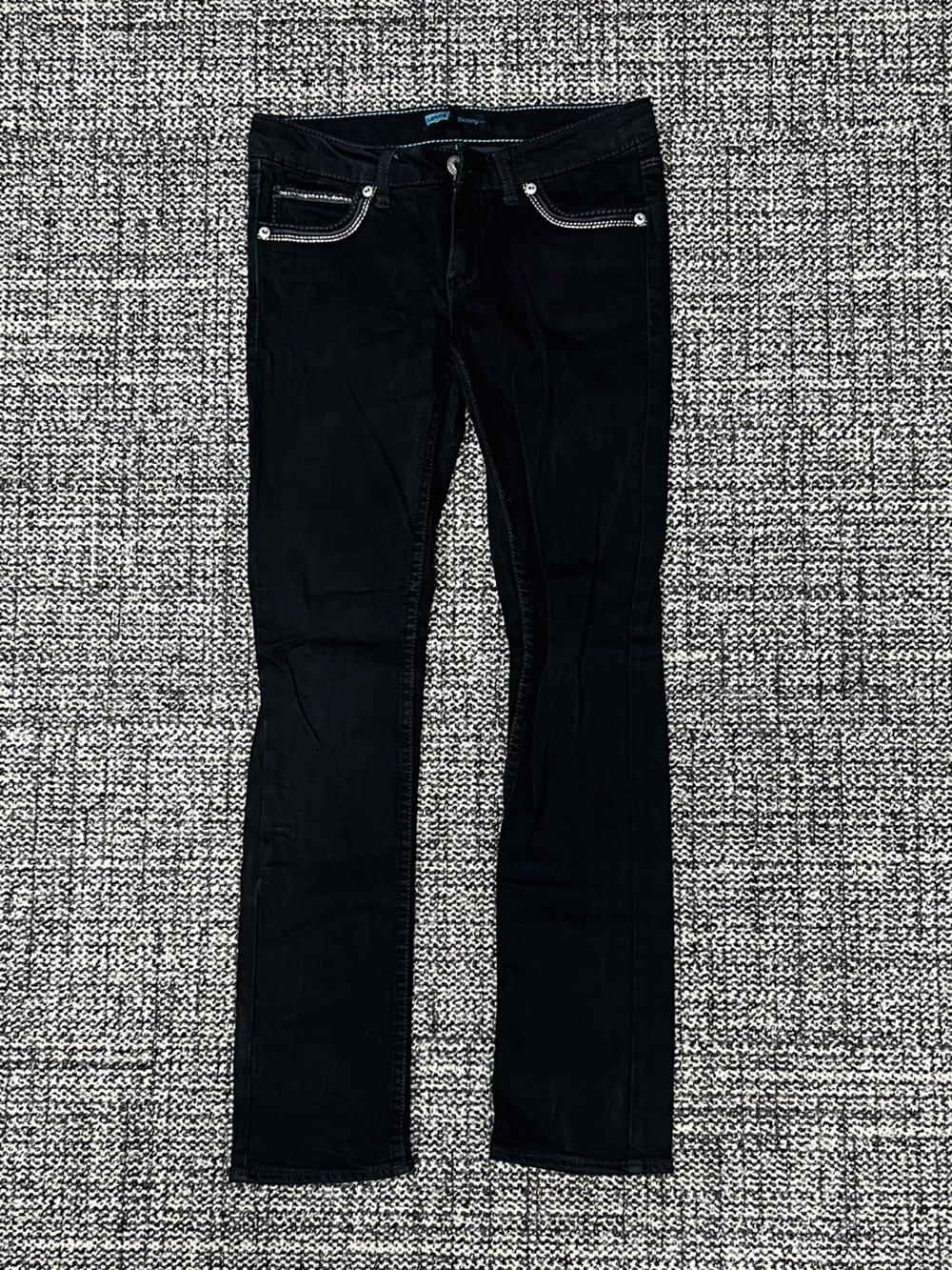Levi's Kids Black Slim Straight Jeans with Decorative Pocket Trim